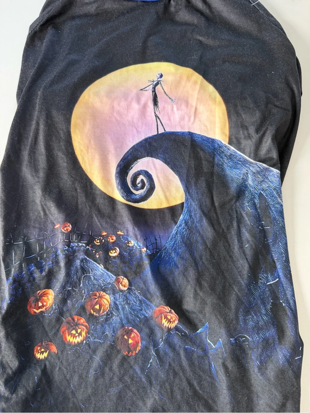 Nightmare Before Christmas Jack Skellington Moonlight Dog T-Shirt Halloween L